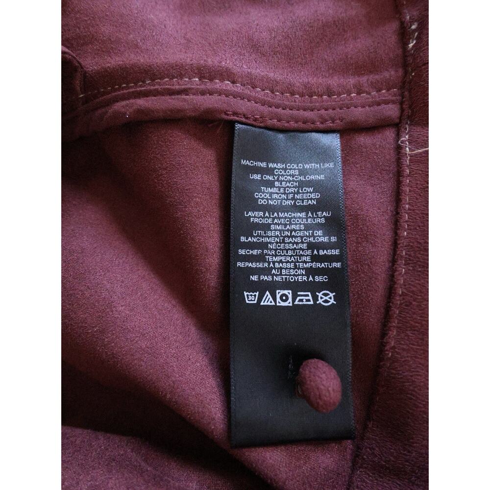 Maeve The Emmy Faux Suede Short Sleeve Mini Swing Dress In Burgundy Size S - Picture 10 of 13